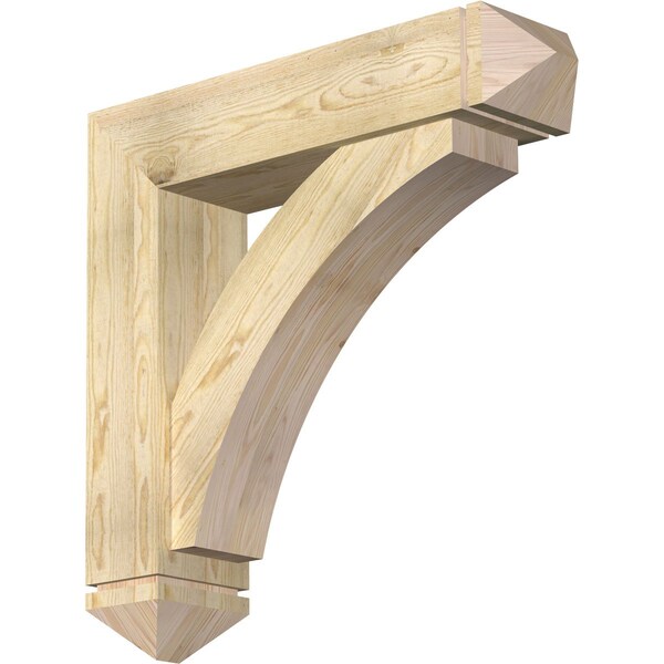 Ekena Millwork Thorton Arts and Crafts Rough Sawn Bracket w/ Offset Brace, Douglas Fir, 8"W x 34"D x 34"H BKT0806X34X34THR03RDF - main